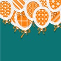 Simple Orange Paper Balloons with Pattern Fill