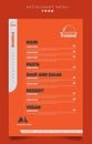 Simple Orange restaurant menu design Royalty Free Stock Photo