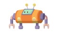 Simple Orange Robot with Rounded Features, Futuristic Character, vector design Generative AI Royalty Free Stock Photo