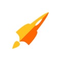 Simple Orange Rocket Air Plane Symbol Design Royalty Free Stock Photo