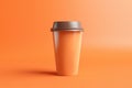 Simple orange takeout coffee cup.