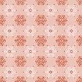 Simple orange and white monochrome bohemian Christmas lace snowflakes vector seamless pattern background for fabric Royalty Free Stock Photo