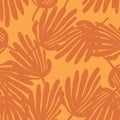 Simple organic shape seamless pattern. Tropical leaves background