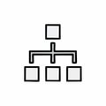 Simple Organizational Chart Doodle Icon Royalty Free Stock Photo