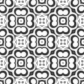 Simple Ornamental Black n White Pattern. Repeated simple floral geometric seamless pattern Texture background in vector Royalty Free Stock Photo