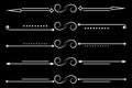 Simple ornamental dividers on black background