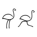 Simple ostrich icon