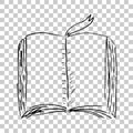 Simple Outline Blank Open Book