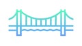 Simple Outline Bridge Icon, Basic Connection Structure, vector design Generative AI Royalty Free Stock Photo