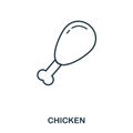 Simple outline Chicken Leg icon. Pixel perfect linear element. Chicken Leg icon outline style for using in mobile app