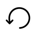 Simple Outline Circular Arrow Pointing Down Direction Element Icon Royalty Free Stock Photo