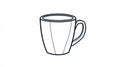Simple Outline Drawing of a Coffee Mug, Line Art Drinkware Royalty Free Stock Photo
