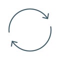 Simple outline dark gray two circular arrows icon Royalty Free Stock Photo