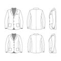 Simple outline drawing of a blazer