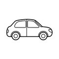 Simple outline drawing of a hatchback car Royalty Free Stock Photo