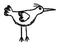 Simple outline drawing of a standing stork Royalty Free Stock Photo