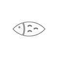 Simple outline fish icon on white background.
