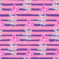 Simple outline flower seamless pattern. Floral wallpaper