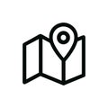 Simple Outline Folded Map Pointer Navigation Symbol Icon Royalty Free Stock Photo