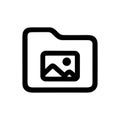 Simple Outline Folder with Picture Icon for Data and Storage Royalty Free Stock Photo