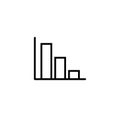 Simple outline graph icon isolated on white background. Business growth charts