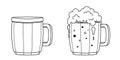 Simple outline icon of beer mug Royalty Free Stock Photo
