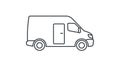 Simple Outline Icon of a Delivery Van or Cargo Van Royalty Free Stock Photo