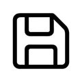 Simple Outline Isolated Floppy Disk Data Storage Sign Icon Royalty Free Stock Photo