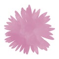 Simple outline icon of rose flower with petals isolated on white background. A picture decorated with watercolor blurs. Design Royalty Free Stock Photo