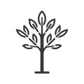 Stylized Tree Icon: Simple Nature Graphic for Design Projects Royalty Free Stock Photo
