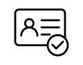 Simple Outline of an Identification Card with Check Mark Symbol Royalty Free Stock Photo