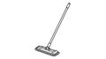 Simple outline illustration of a floor cleaning mop with a microfiber head and a long handle, isolated on a white background Royalty Free Stock Photo