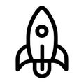 Simple Outline Rocket Startup Launch Isolated Spacecraft Graphic Icon Royalty Free Stock Photo