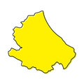 Simple outline map of Abruzzo is a region of Italy