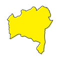 Simple outline map of Bahia is a state of Brazil. Stylized line