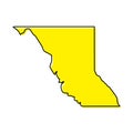 Simple outline map of British Columbia is a province of Canada.