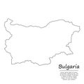 Simple outline map of Bulgaria, silhouette in sketch line style