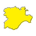 Simple outline map of Castile and Leon is a region of Spain