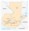 Simple outline map of the central american state of Guatemala