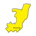 Simple outline map of Congo with capital location Royalty Free Stock Photo