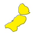 Simple outline map of Flevoland is a province of Netherlands