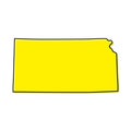 Simple outline map of Kansas is a state of United States. Styliz