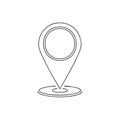 Simple outline map marker icon with concentric circles at the base for location Royalty Free Stock Photo