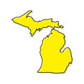 Simple outline map of Michigan is a state of United States. Styl Royalty Free Stock Photo