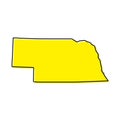 Simple outline map of Nebraska is a state of United States. Styl