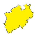 Simple outline map of North Rhine-Westphalia is a state of Germa