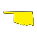 Simple outline map of Oklahoma is a state of United States. Styl