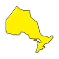 Simple outline map of Ontario is a province of Canada.