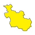 Simple outline map of Overijssel is a province of Netherlands