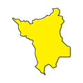 Simple outline map of Roraima is a state of Brazil. Stylized lin